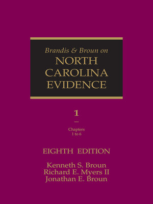 cover image of Brandis and Broun on North Carolina Evidence